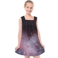 Eagle Nebula Wine Pink And Purple Pastel Stars Astronomy Kids  Cross Back Dress by genx