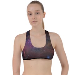 Orion Nebula Star Formation Orange Pink Brown Pastel Constellation Astronomy Criss Cross Racerback Sports Bra by genx