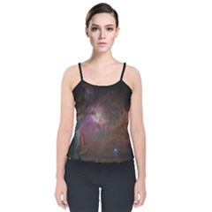 Orion Nebula Star Formation Orange Pink Brown Pastel Constellation Astronomy Velvet Spaghetti Strap Top by genx