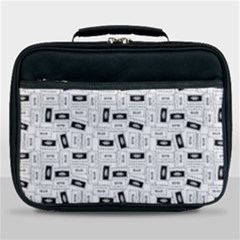 Tape Cassette 80s Retro Genx Pattern Black And White Lunch Bag by genx