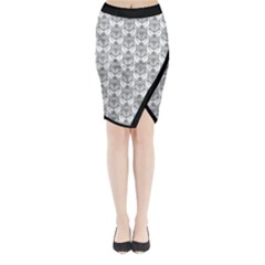 Scarab Pattern Egyptian Mythology Black And White Midi Wrap Pencil Skirt by genx