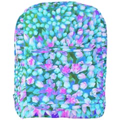 Blue And Hot Pink Succulent Sedum Flowers Detail Full Print Backpack by myrubiogarden