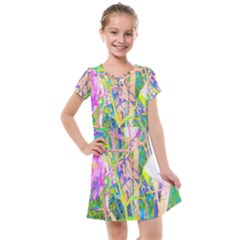 Abstract Oriental Lilies In My Rubio Garden Kids  Cross Web Dress by myrubiogarden