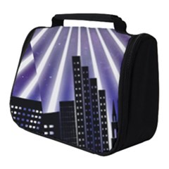 Superhero Background Lights City Full Print Travel Pouch (small) by Wegoenart