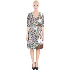 Peacock Graceful Bird Animal Wrap Up Cocktail Dress by Wegoenart