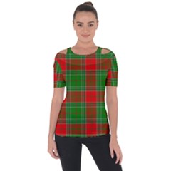 Lumberjack Plaid Buffalo Plaid Shoulder Cut Out Short Sleeve Top by Wegoenart