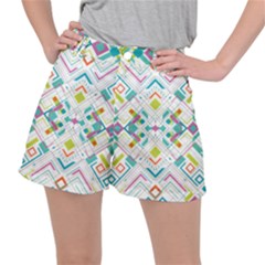 Graphic Design Geometry Shape Pattern Geometric Stretch Ripstop Shorts by Wegoenart