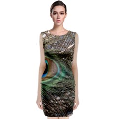 Peacock Tail Feathers Classic Sleeveless Midi Dress by Wegoenart