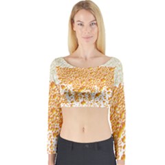 Beer Head Foam Cool Long Sleeve Crop Top by Wegoenart