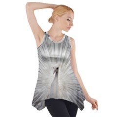 Peacock White Bird Nature Side Drop Tank Tunic by Wegoenart