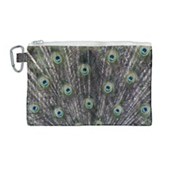 Background Peacock Feathers Canvas Cosmetic Bag (large) by Wegoenart