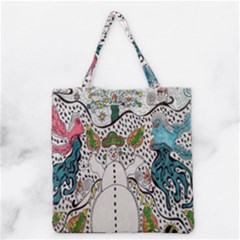 Happysnowman Grocery Tote Bag by chellerayartisans