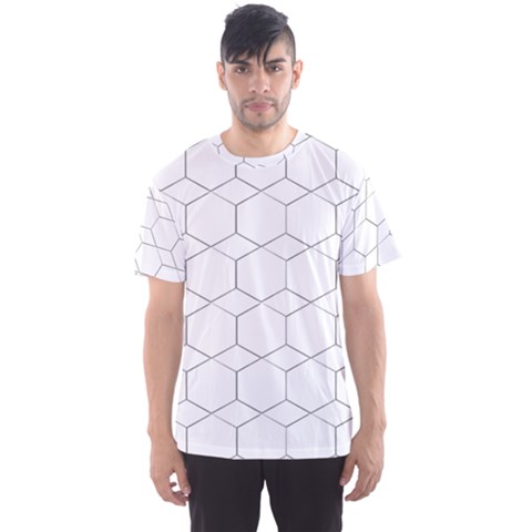 Honeycomb Pattern Black And White Men s Sports Mesh Tee by picsaspassion