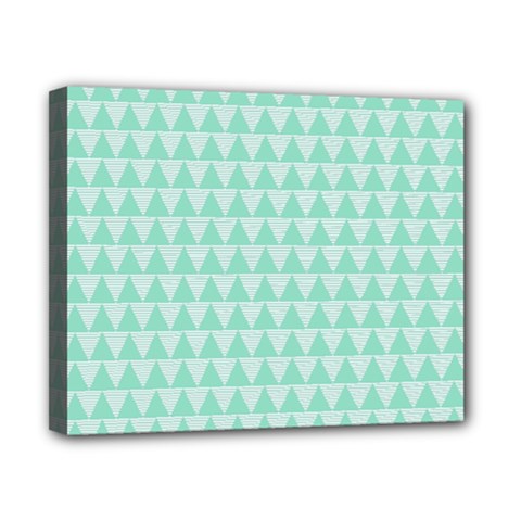 Mint Triangle Shape Pattern Canvas 10  X 8  (stretched) by picsaspassion