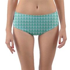 Mint Triangle Shape Pattern Reversible Mid-waist Bikini Bottoms by picsaspassion