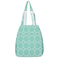 Mint Star Pattern Center Zip Backpack by picsaspassion