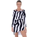 Zebra horse pattern black and white Asymmetric Cut-Out Shift Dress View1