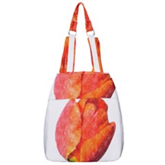 Red Tulip, Watercolor Art Center Zip Backpack by picsaspassion