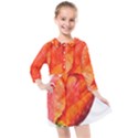 Red Tulip, watercolor art Kids  Quarter Sleeve Shirt Dress View1