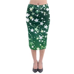 Christmas Star Advent Background Midi Pencil Skirt by Wegoenart