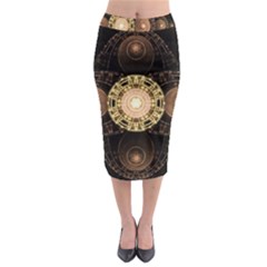 Fractal Design Pattern Fantasy Midi Pencil Skirt by Wegoenart