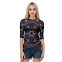 Fractal Mandala Circles Purple Quarter Sleeve Raglan Tee View1