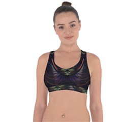 Fractal Colorful Pattern Fantasy Cross String Back Sports Bra by Wegoenart