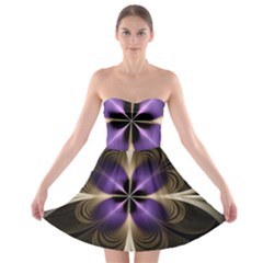 Fractal Glow Flowing Fantasy Strapless Bra Top Dress by Wegoenart