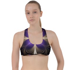 Fractal Glow Flowing Fantasy Criss Cross Racerback Sports Bra by Wegoenart