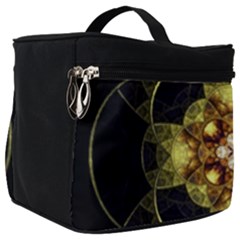 Fractal Yellow Gold Decorative Make Up Travel Bag (big) by Wegoenart