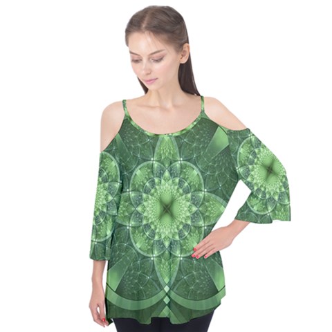 Fractal Green St Patrick S Day Flutter Tees by Wegoenart