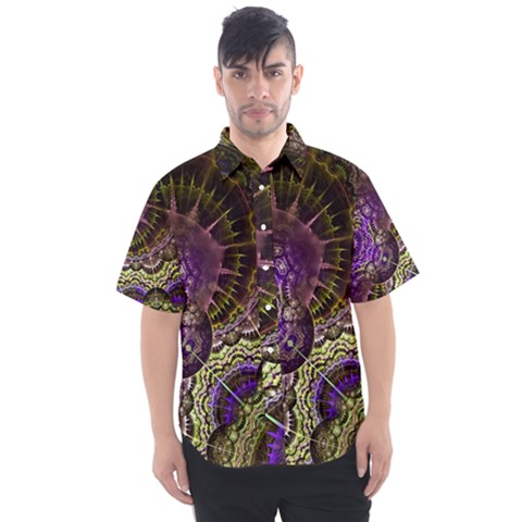 Abstract Fractal Art Design Men s Short Sleeve Shirt by Wegoenart