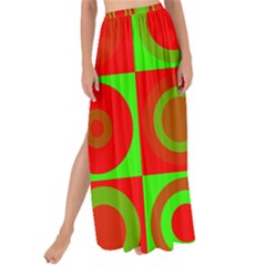 Red Green Christmas Background Maxi Chiffon Tie-up Sarong by Wegoenart