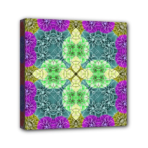 Flower Design Design Artistic Mini Canvas 6  X 6  (stretched) by Wegoenart