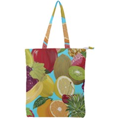 Fruit Picture Drawing Illustration Double Zip Up Tote Bag by Wegoenart