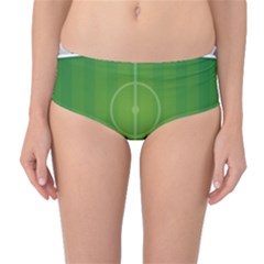 Background Sports Soccer Football Mid-waist Bikini Bottoms by Wegoenart