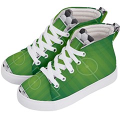 Background Sports Soccer Football Kids  Hi-top Skate Sneakers by Wegoenart