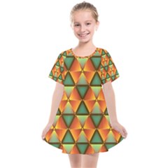 Background Triangle Abstract Golden Kids  Smock Dress by Wegoenart