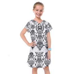 Ancient Parade Ancient Civilization Kids  Drop Waist Dress by Wegoenart