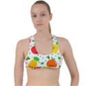 Pattern Fruit Fruits Orange Green Criss Cross Racerback Sports Bra View1