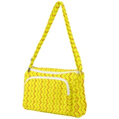 Yellow Background Abstract Front Pocket Crossbody Bag by Wegoenart