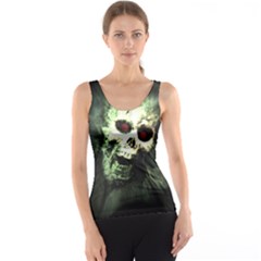 Screaming Skull Human Halloween Tank Top by Wegoenart