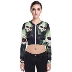 Screaming Skull Human Halloween Zip Up Bomber Jacket by Wegoenart