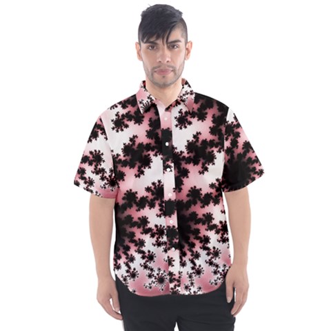 Fractal Pattern Pink Men s Short Sleeve Shirt by Wegoenart