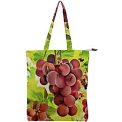 Grape Harvest Nature Figure Rustic Double Zip Up Tote Bag by Wegoenart