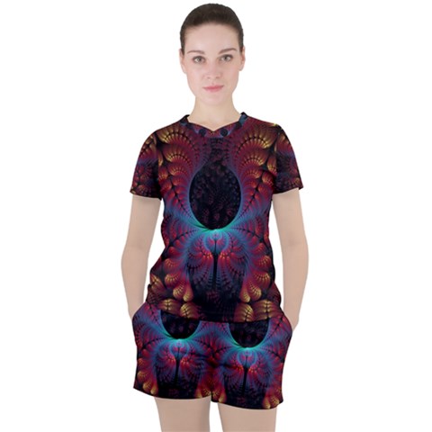 Abstract Abstracts Geometric Women s Tee And Shorts Set by Wegoenart