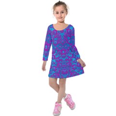 The Eyes Of Freedom In Polka Dot Kids  Long Sleeve Velvet Dress by pepitasart