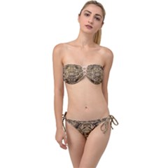 Abstract #8   I   Antiqued 6000 Twist Bandeau Bikini Set by KesaliSkyeArt