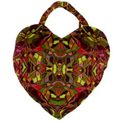 Abstract #8   I   Autumn 6000 Giant Heart Shaped Tote by KesaliSkyeArt