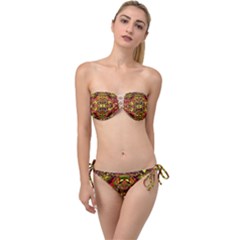 Abstract #8   I   Autumn 6000 Twist Bandeau Bikini Set by KesaliSkyeArt